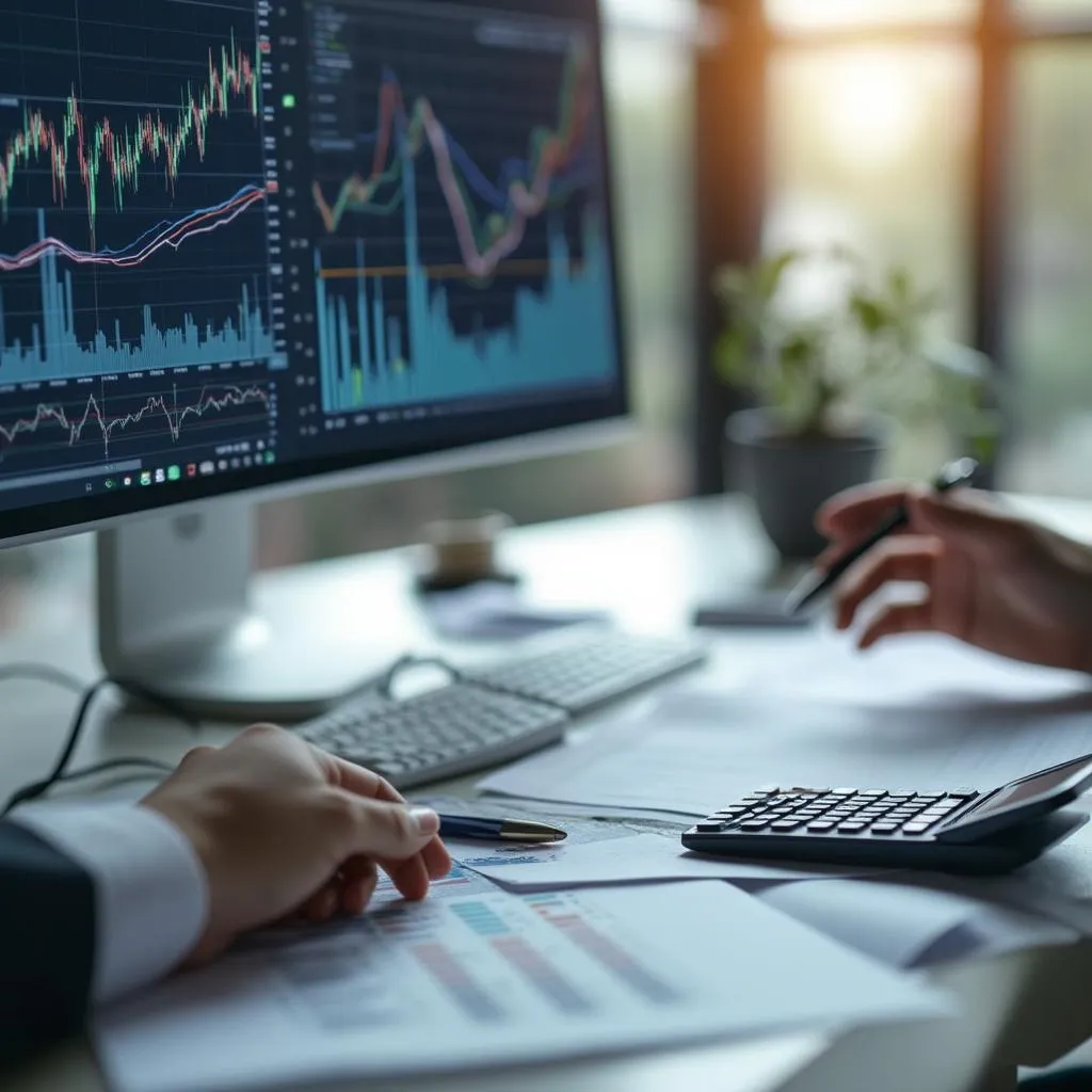 Auditor analizando datos financieros